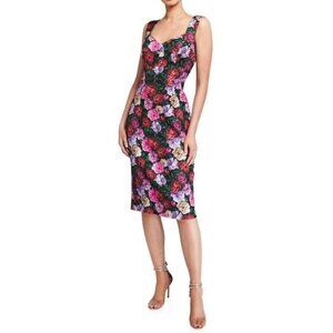 Escada Dinavia Fantasy Cotton Floral Sleeveless Dress
